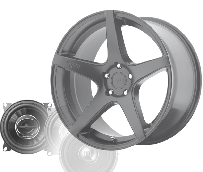 Alloy wheel and car speakers